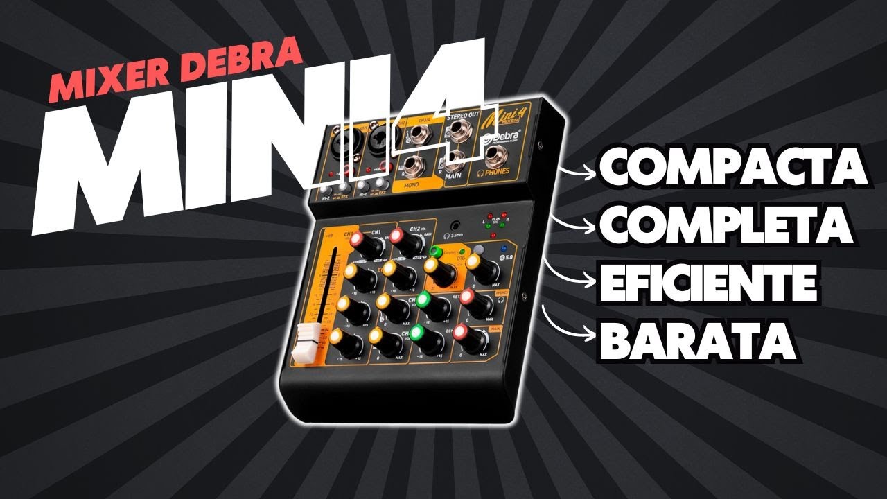 Mesa Interface Debra Mini 4 - Mixer de Som  Unboxing e Teste