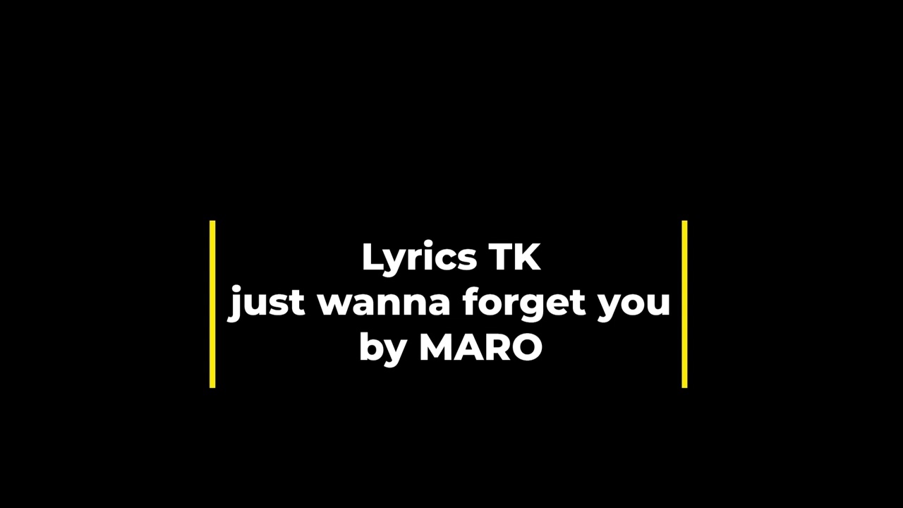 MARO - just wanna forget you (karaoke, courtesy of Ex-Fiancée)