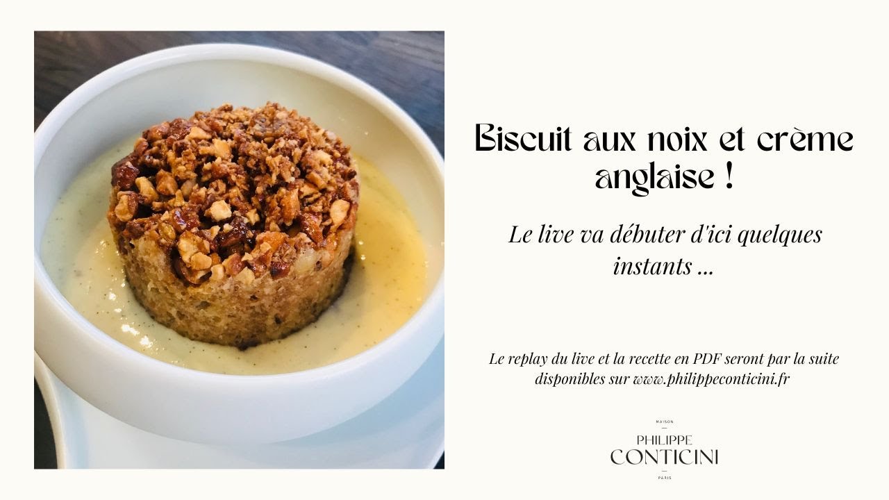Le biscuit aux noix très gourmand et crème anglaise !