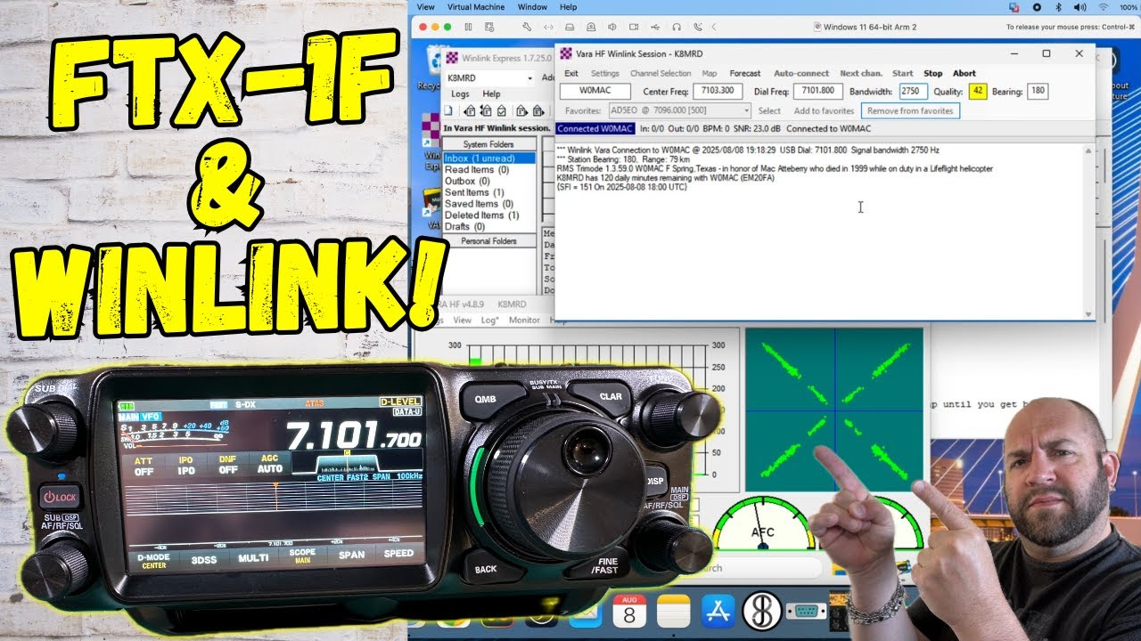 Yaesu FTX-1F Winlink Express HF Email Session