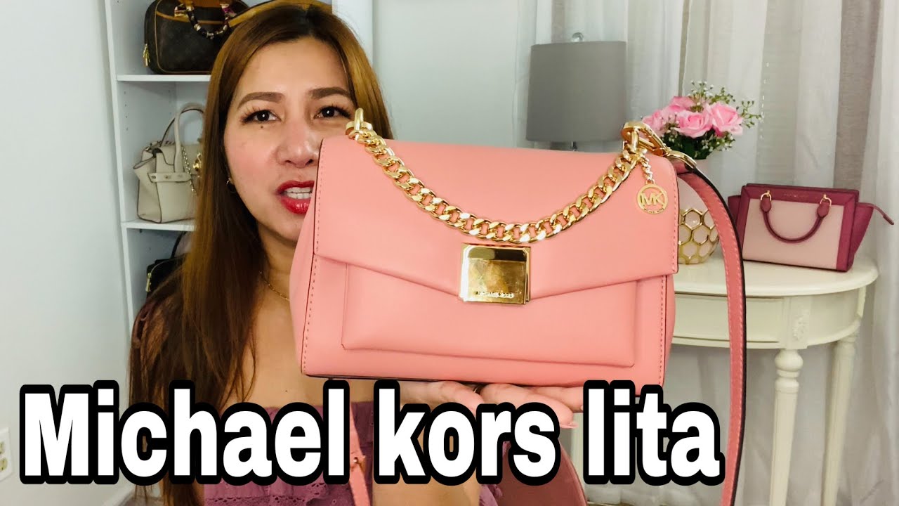 MICHAEL KORS BAG NEW COLLECTION REVIEW!! / LITA MEDIUM IN SUNSET COLOR!!