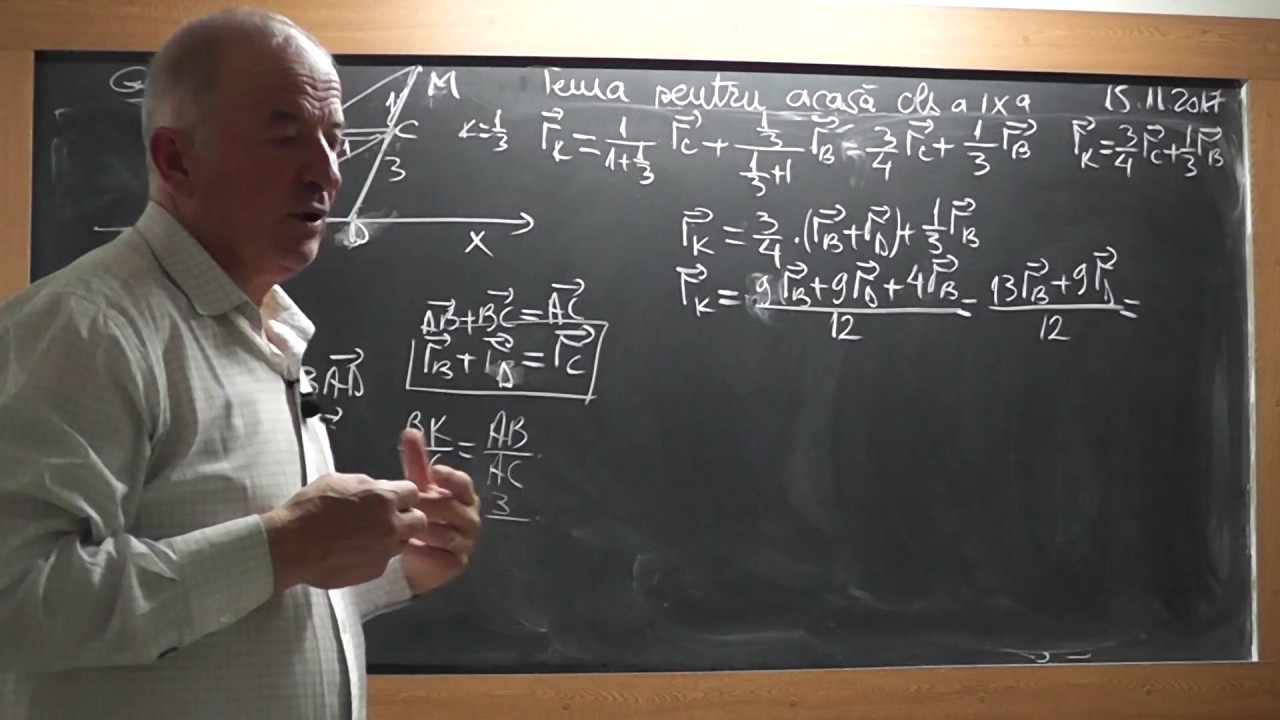 3/3 1629 Clasa 9 Vector de pozitie al unui punct din plan Relatia vectoriala a centrului de greutate