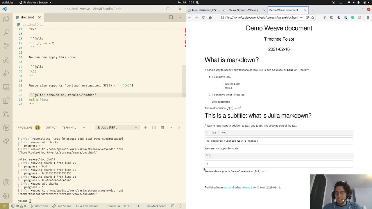 Julia toolkit: using Weave.jl for reproducible documents