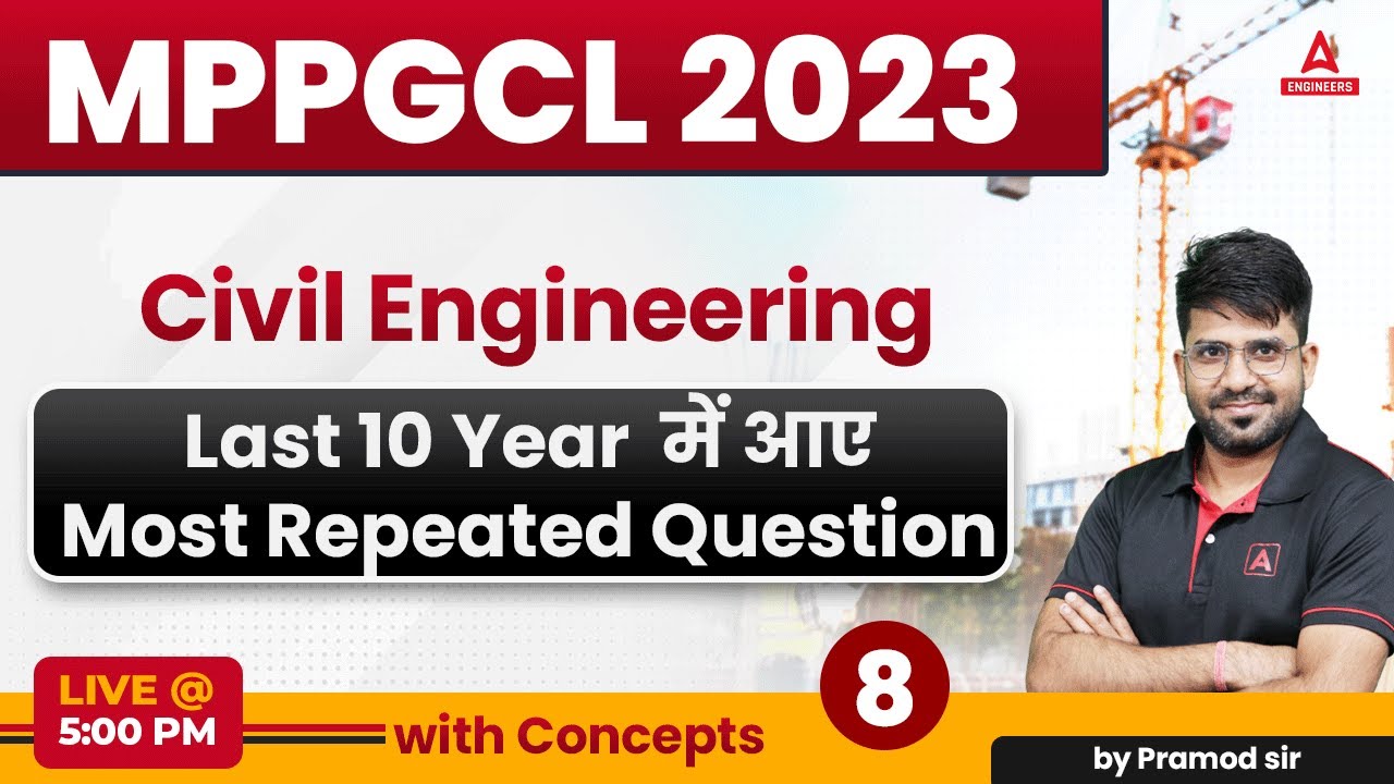 MPPGCL Recruitment 2023 | MPPGCL Previous Year Question Paper Civil Engineering#8 | Pramod Sir