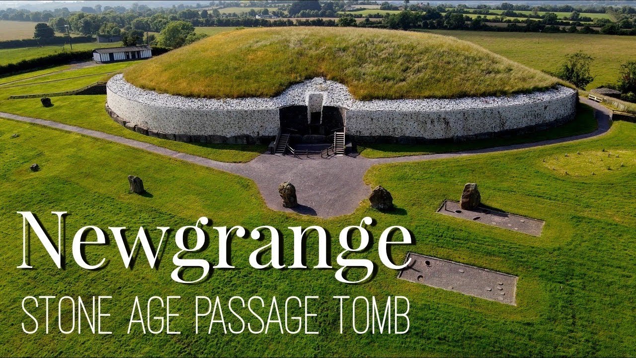 NEWGRANGE Stone Age Passage Tomb | County Meath | Ireland | 4K Aerial Film