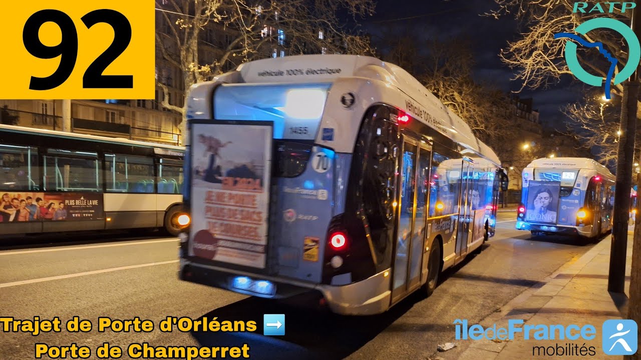 🚍BUS 92 (RATP) : Trajet à bord d'un HeuliezBus GX337 SE 3p N⁰1455 (Toute la ligne en Trajet Complet)