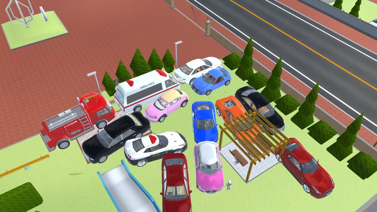 Mio parks All cars on park ||Sakura School Simulator 