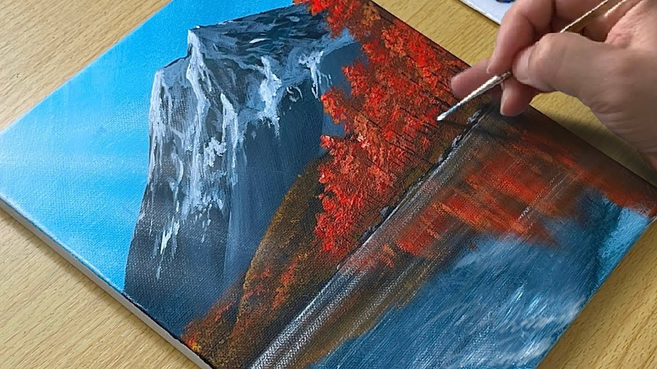 Easy Mountain Landscape Painting for Beginners | Step by Step