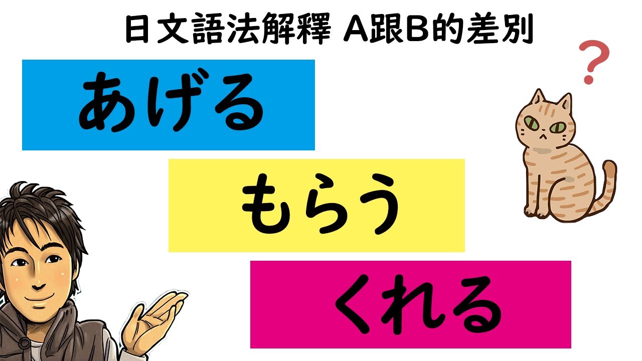 『あげる』和『もらう』和『くれる』的差別 / 日文語法解釋 A跟B的差別 / 井上老師
