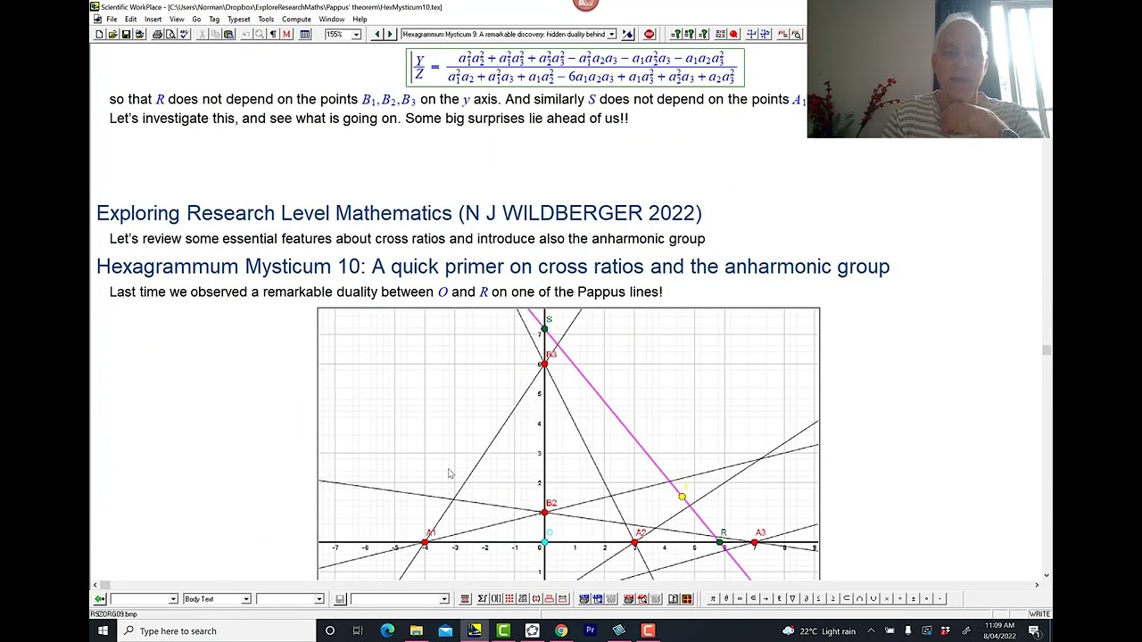 Hexagrammum Mysticum 10 | A quick primer on cross ratios and the anharmonic group | Wild Egg Maths