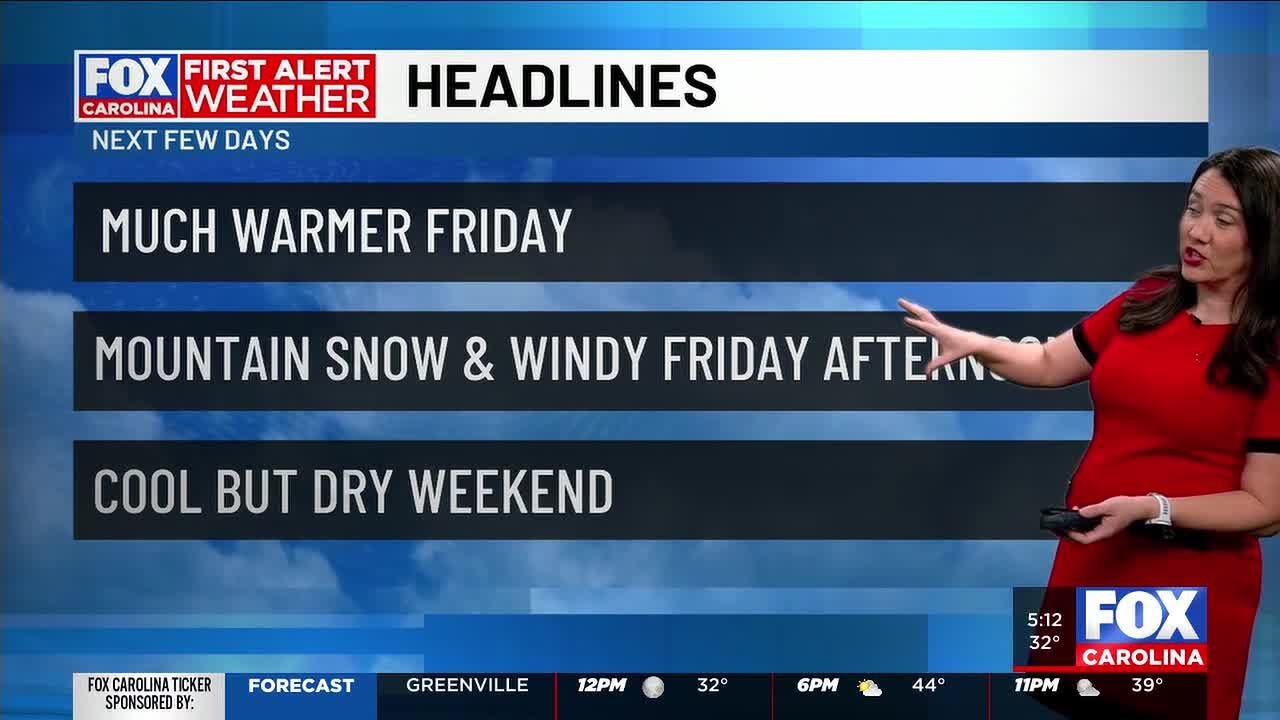 Dry Friday for the Upstate, mountain rain and snow expected