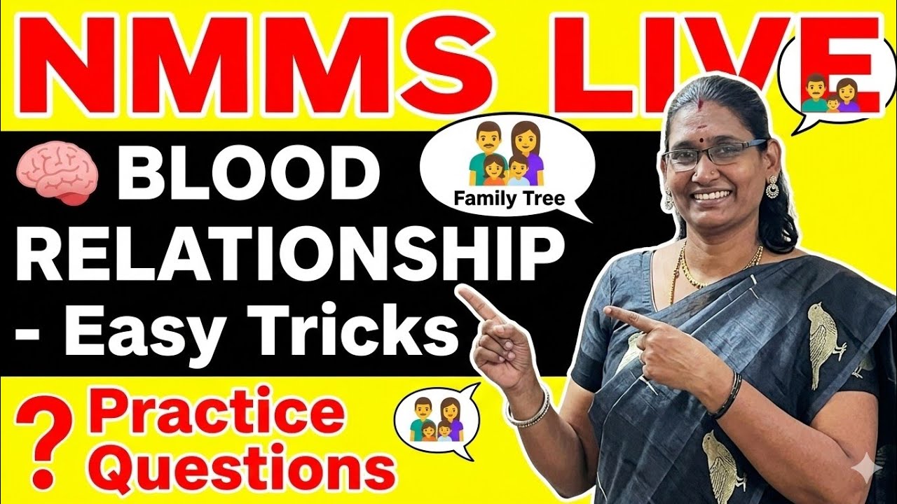 NMMS MAT| Blood Relationship made easy|Live Practice|VANISHANKAR