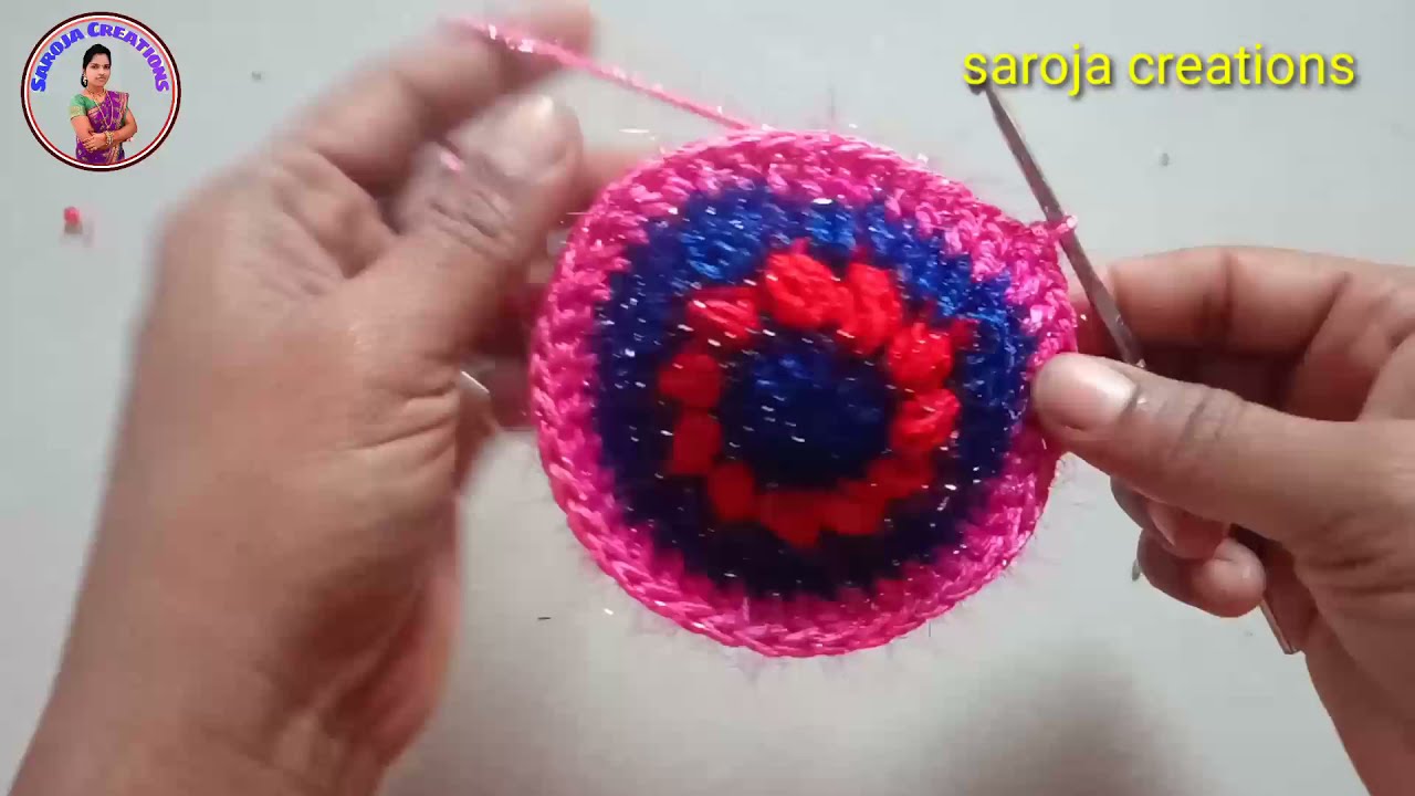 उलनचा थालपोस।क्रोशाचे थालपोस।उलनचे ताटावरचे।woolen work।kroshache work।उलन विणकाम।