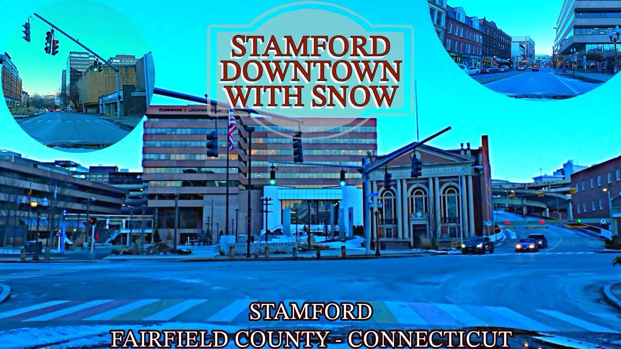 Stamford Downtown with Snow | Harbor Point | Stamford | Connecticut 4K [New England]