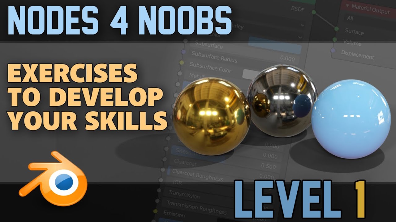 Nodes 4 Noobs | Уровень 1 | Руководство для начинающих по узлам | Blender 2.8