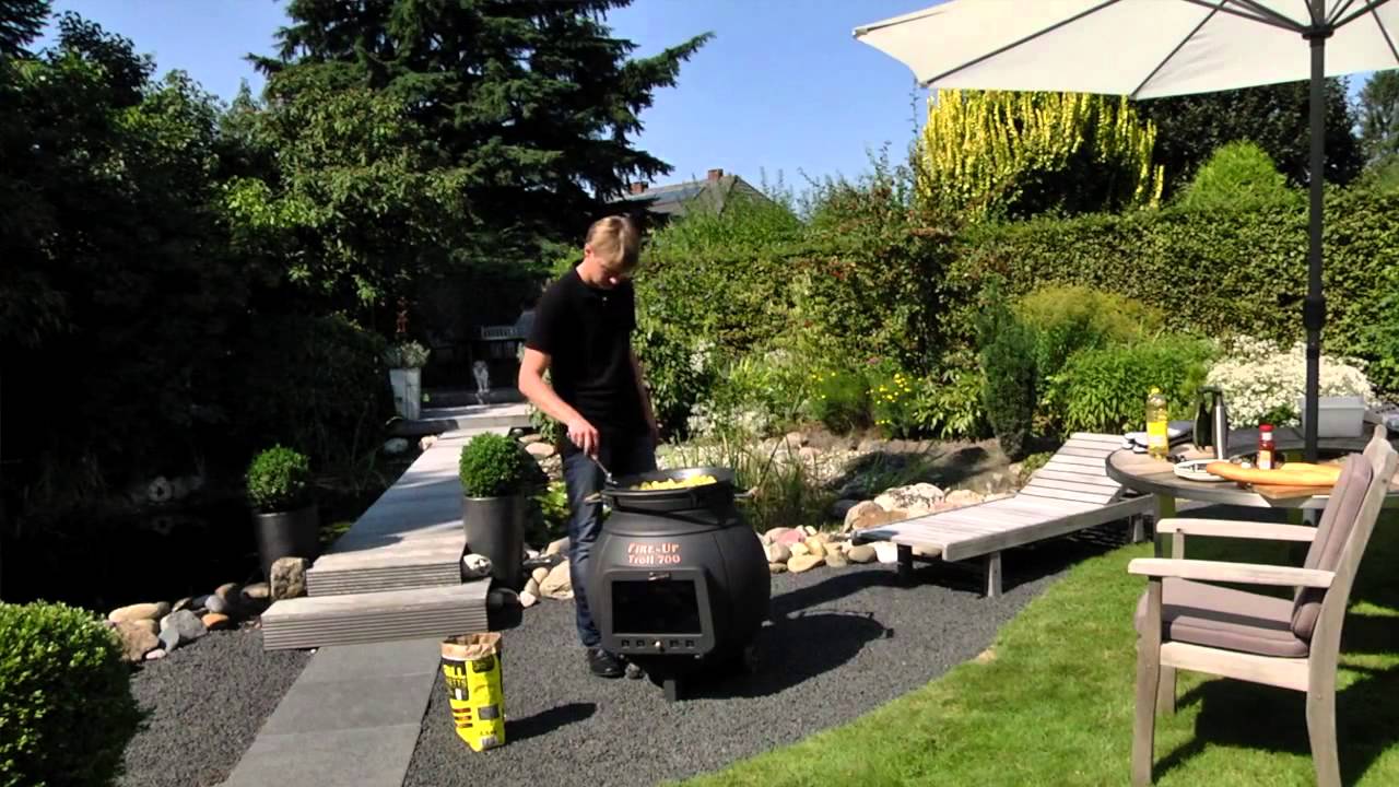 LEDA TROLL Guss Gartengrill  grillen, braten, räuchern, heizen und entspannen
