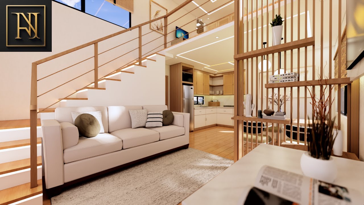 Cozy Japandi Inspired Loft Type Tiny House Design Idea | (4x8 Meters Only)