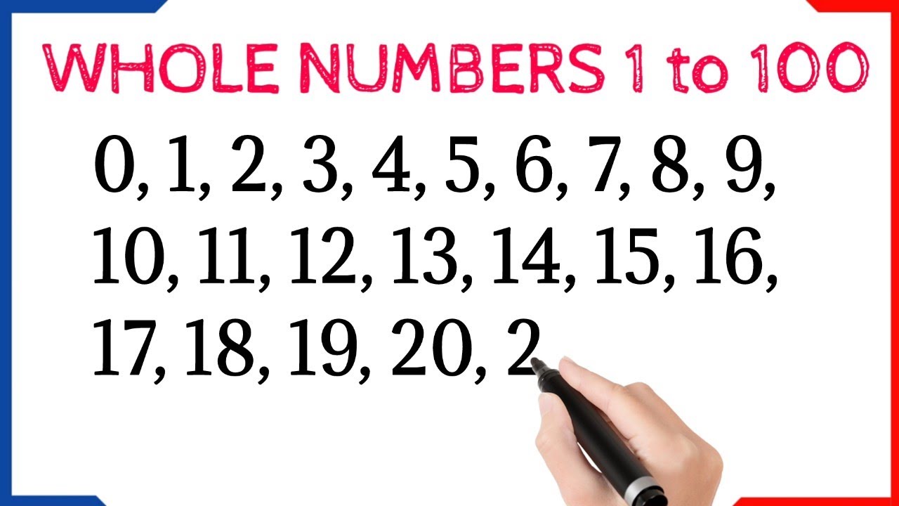 Whole numbers 1 to 100 | 1 to 100 whole number | what is whole number