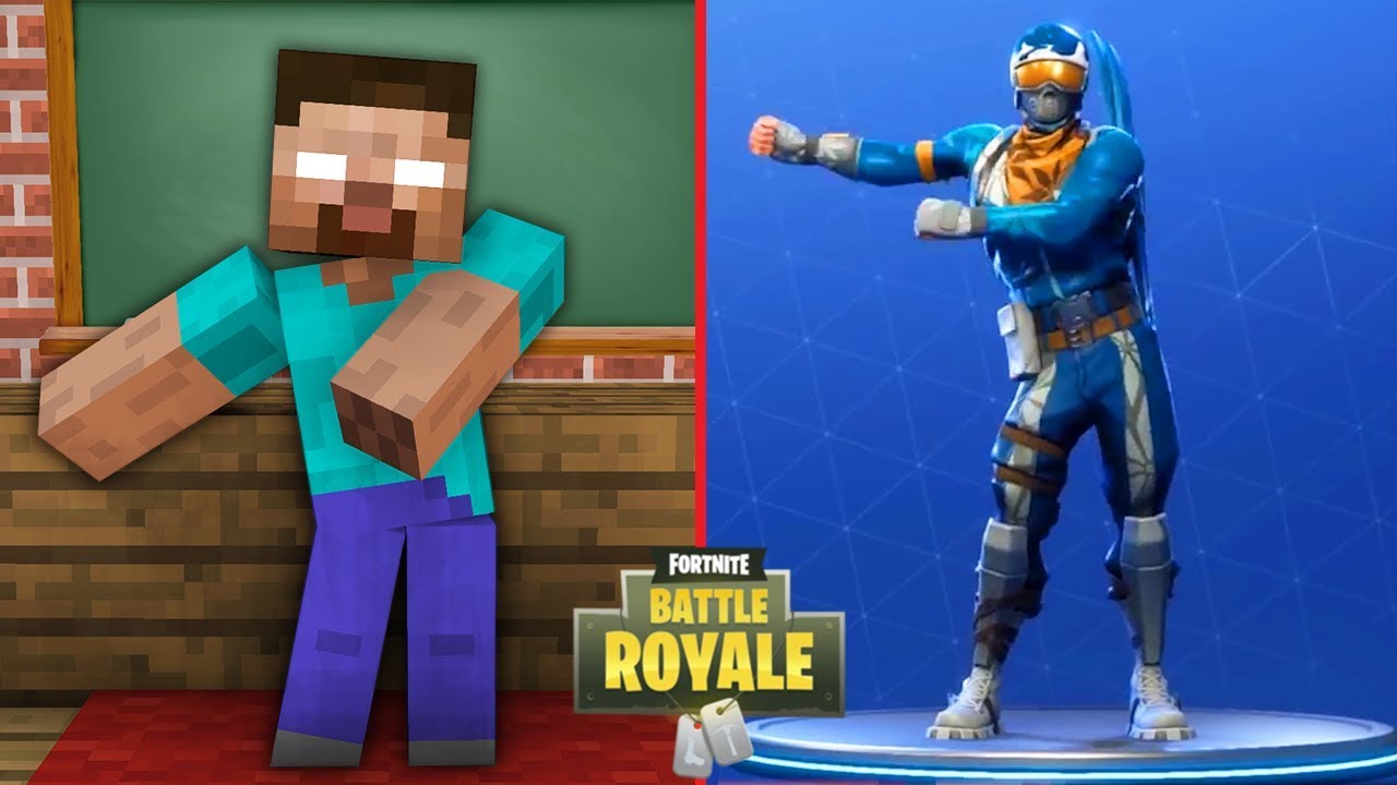 Monster School : FORTNITE BATTLE ROYALE DANCE CHALLENGE - Minecraft Animation