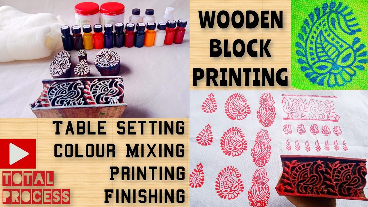 Block Printing (Part 1)/ Wooden Block Print at Home / Process of Block Printing for beginners /LFD08