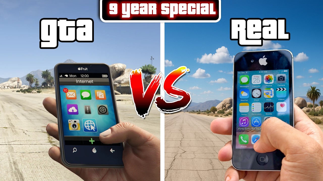 GTA 5 MOBILE VS REAL MOBILE (WHICH IS BEST? 9 YEAR SPECIAL)
