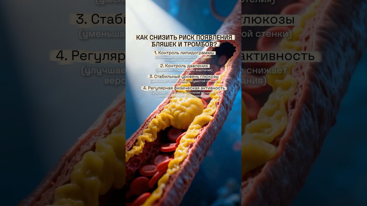 Как снизить риск появления бляшек и тромбов? #здоровье #сосуды #тромбоз  #факты