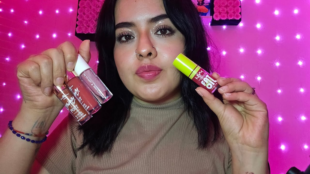 ASMR SUSURROS +PROBANDO TODOS MIS GLOSS 😵‍💫 ASMR LIPGLOSS APPLICATION 💄