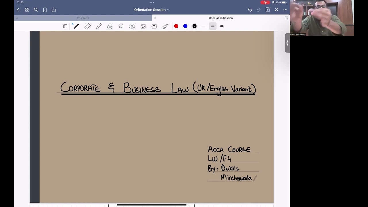 Orientation | ACCA Corporate & Business Law (F4) | Owais Mirchawala| 