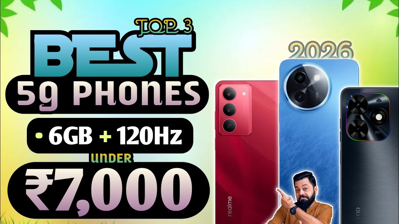 Top 3 Best 5G Phones Under ₹7000 😱 | Sabse Powerful Budget Smartphone 2026