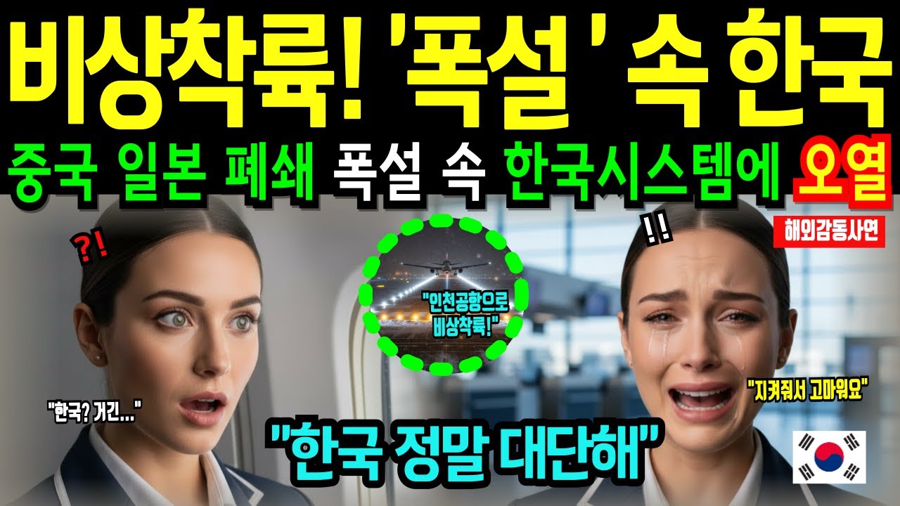 [해외감동사연] 이탈리아 미녀승무원, '폭설'로 전세계가 닫히던 밤 인천공항으로 비상착륙! 승객 300명을 구한 한국의 시스템에 오열한 충격적인 이유!