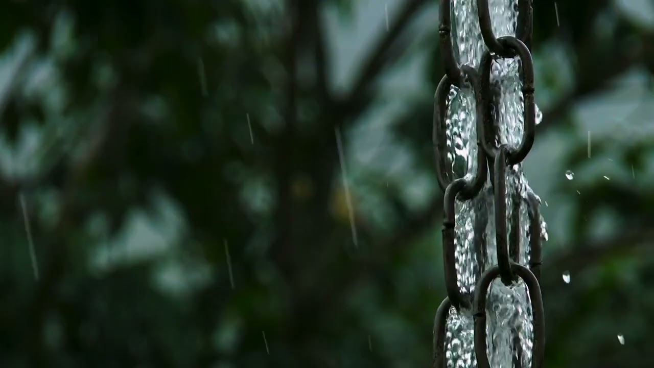 🌧️ Gentle Rain & Raindrops on a Chain, Pink Noise ASMR for Deep Sleep 😴, Focus & Autogenic Training
