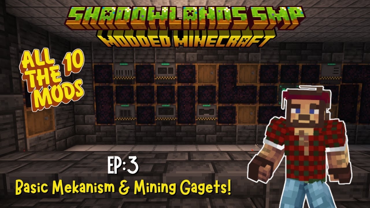 Shadowlands SMP (All The Mods 10) S1 - EP3: Mining Gadgets, Infusion Pylon & Basic Mekanism Setup!