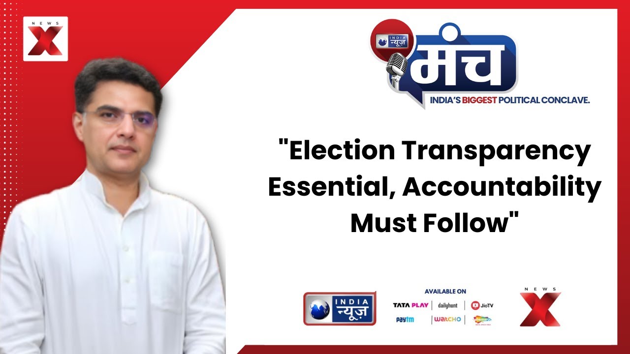 India News Manch 2025: Sachin Pilot Demands Election Transparency, Accountability From EC