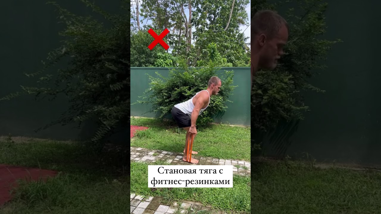 Становая тяга с фитнес-резинкой #становая #становаятяга #тренировка #тяга #мышцыног #тренировкадома