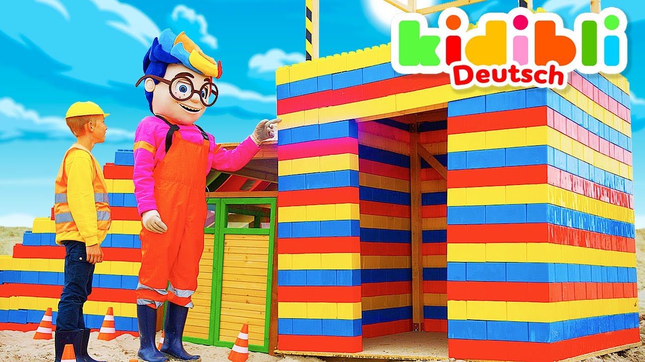 Die Kinder geben vor, Bauarbeiter zu sein | Die Kinder spielen! ⛑ Kidibli