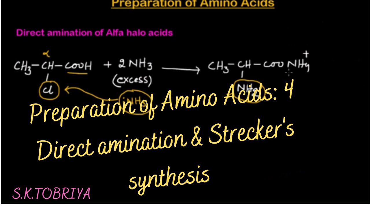 Amination of Alfa Halo acids # Strecker's synthesis