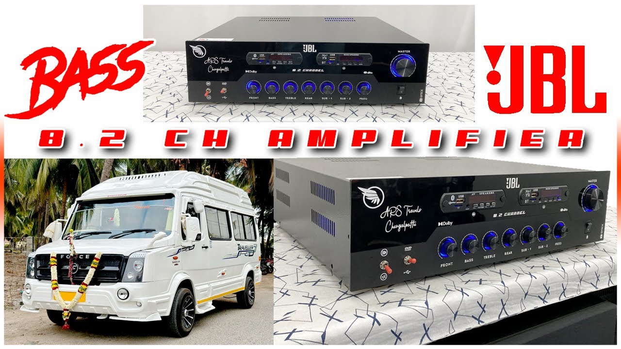 8.2 Channel Amplifier | Tempo Traveler | 12V Inverter #s3teck #soundwings #speaker  #tempotraveller