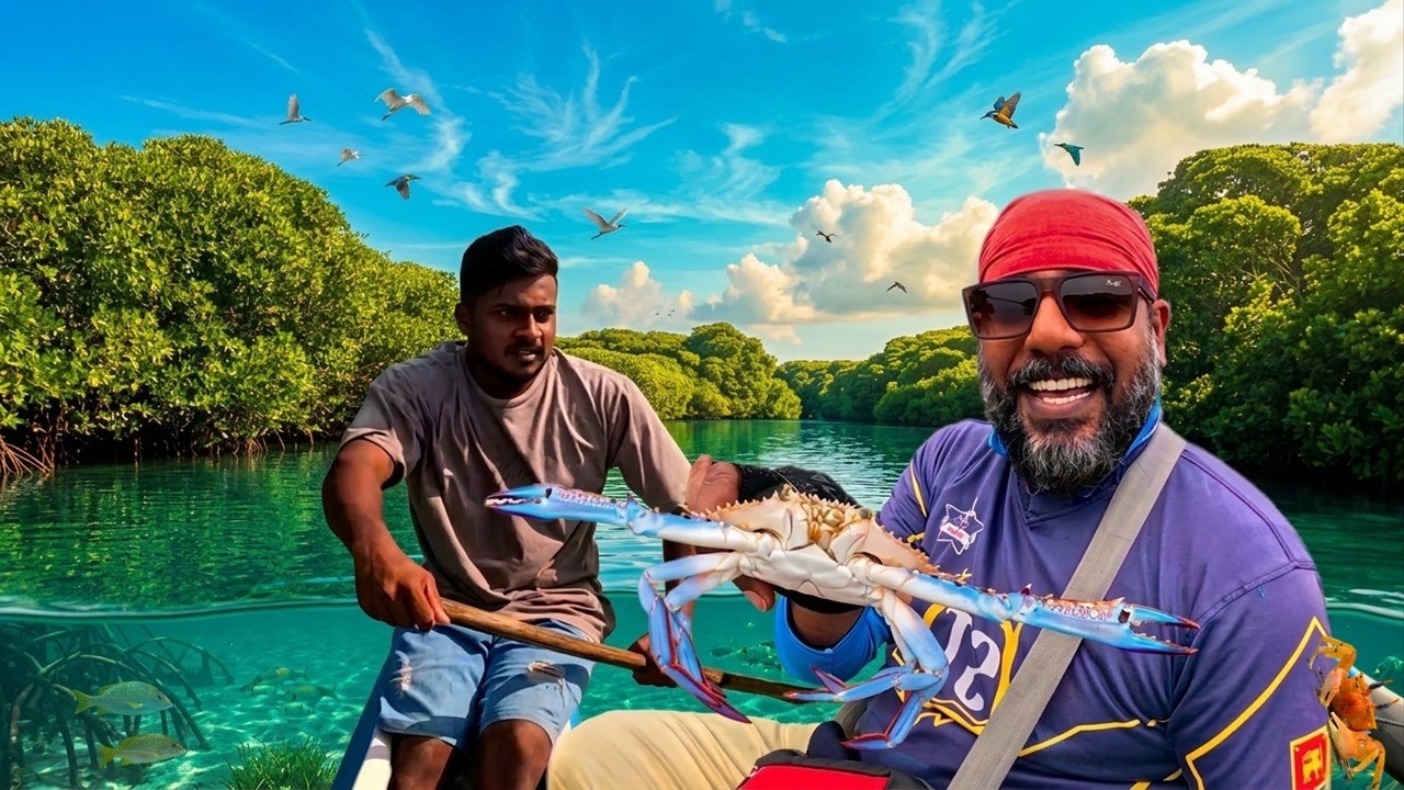යමං කකුලු දැල් එලන්න | Traditional crab netting | මේ වගේ දවසක් ආයෙ එන්න එපා | 👣😥🦀