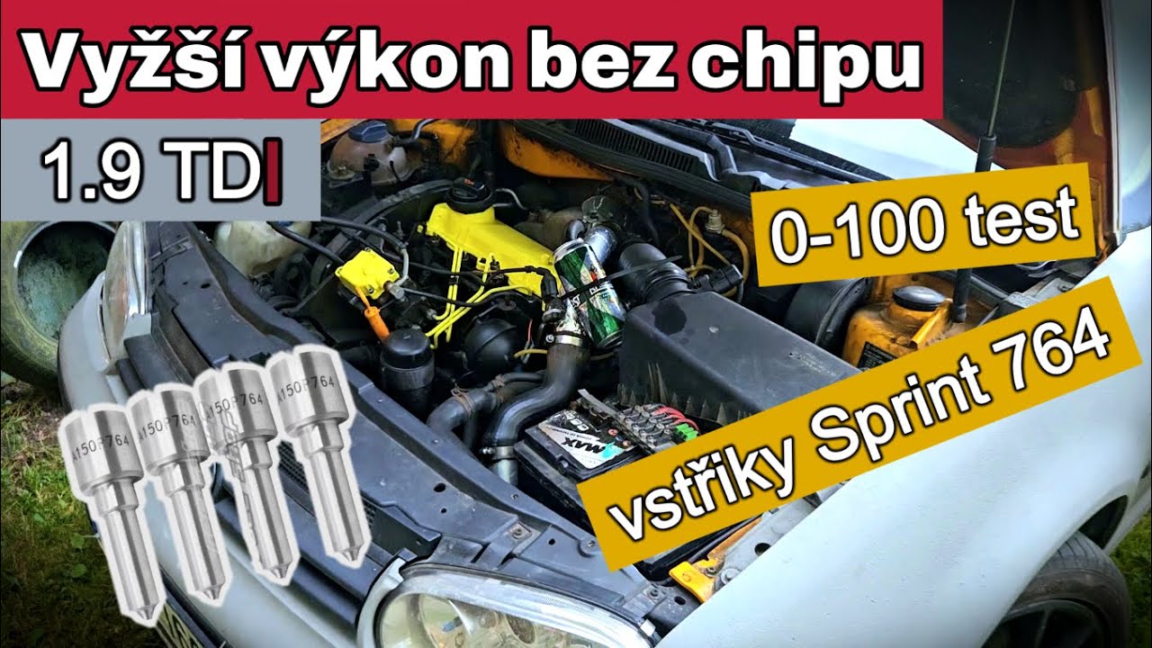 Jak zvýšit výkon bez čipu 1.9 tdi / výměna vstřiků Sprint 764 + odvzdušnění + test zrychlení