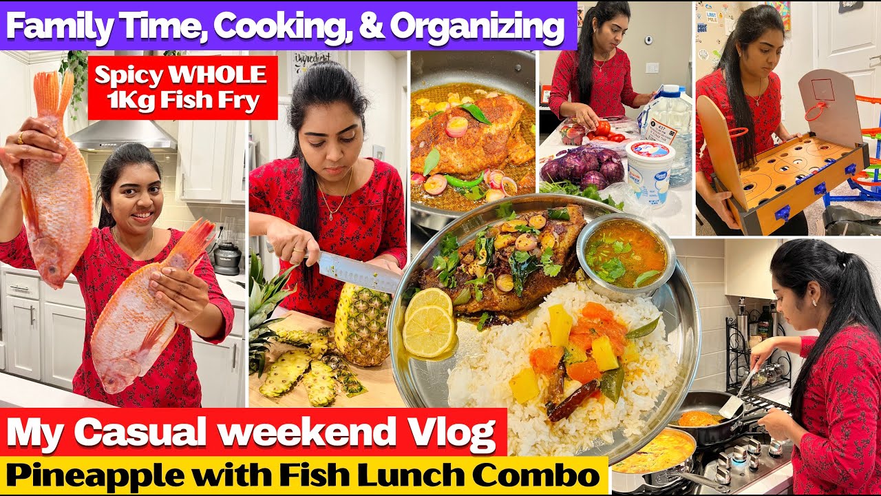 My Productive Weekend | Indian Mom in USA | Shallow FISH Fry | Cooking & Home organizing | USA Tamil