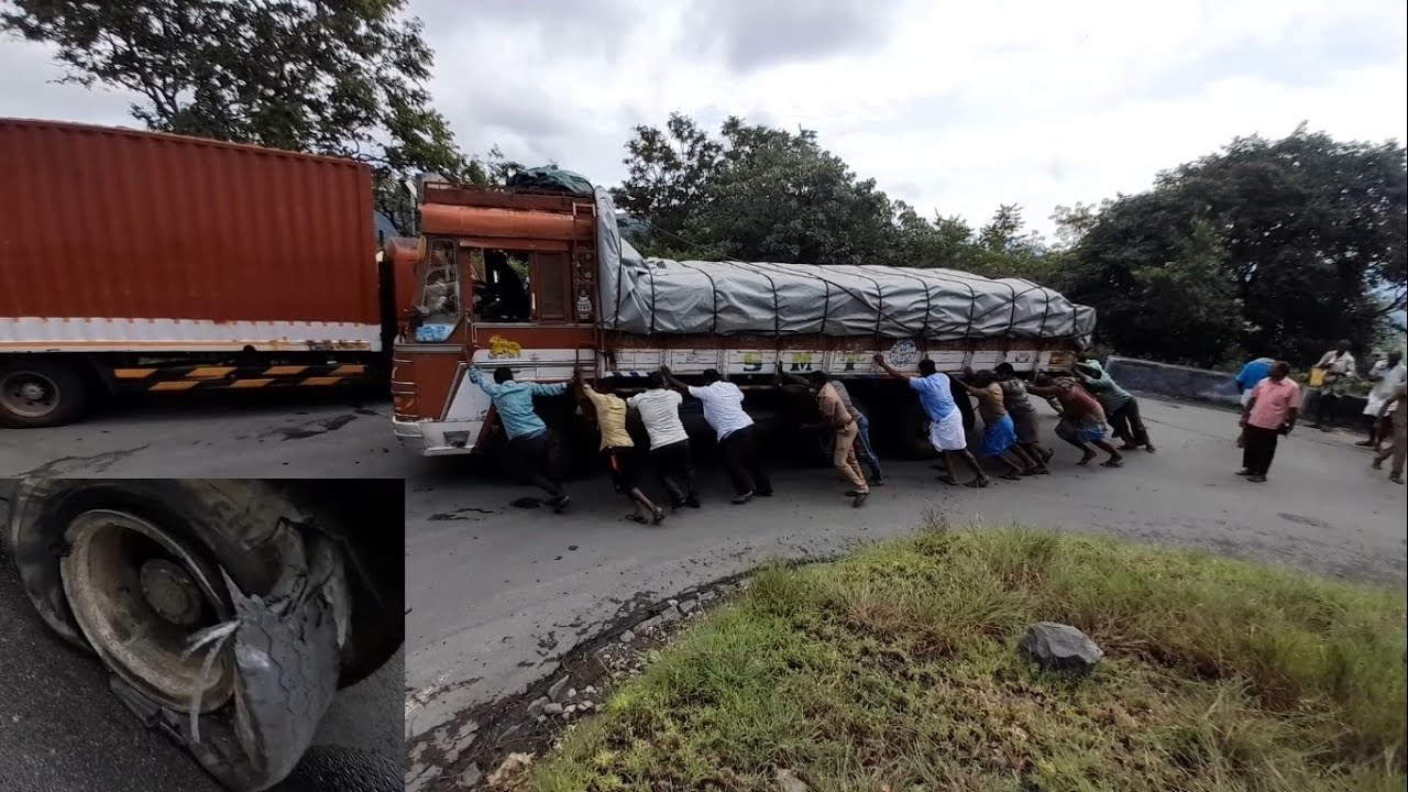 Humanity of Man Power | Heavy Load Truck UnderPower on Ghat Section