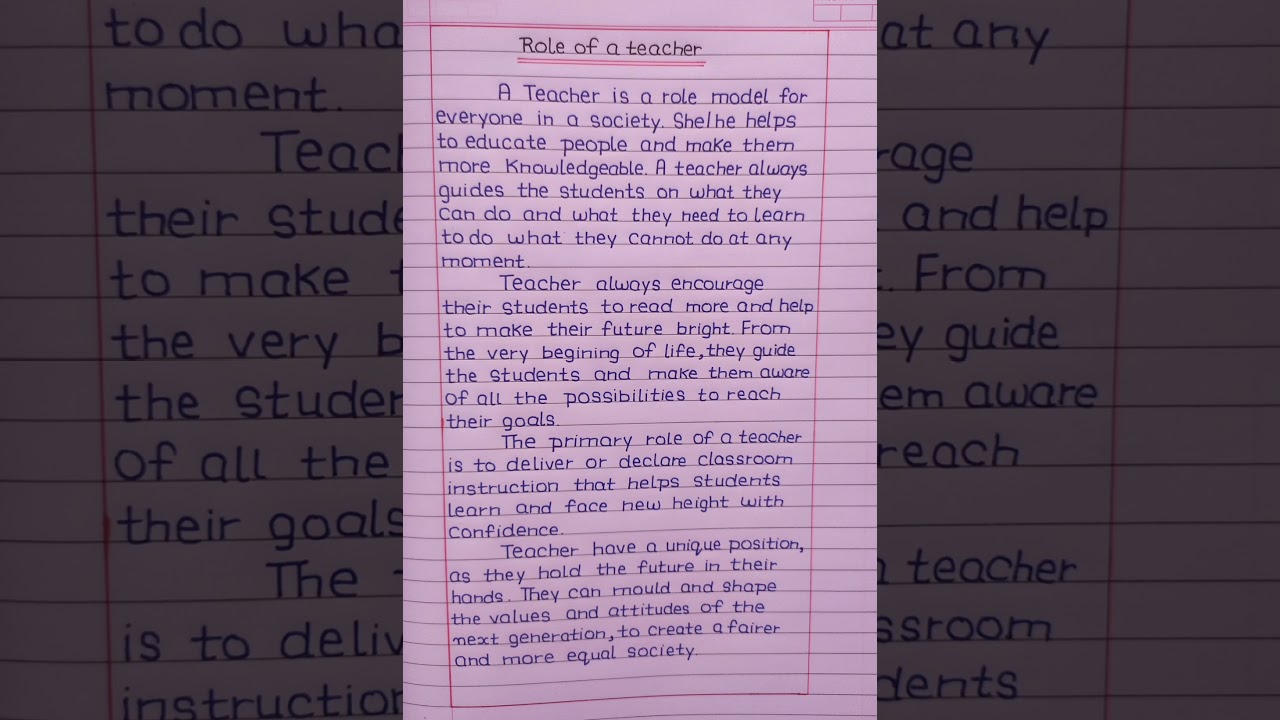 Role of a teacher|Essay on teacher #shorts #education #essay