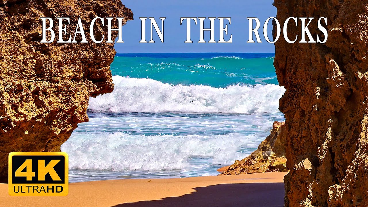 Ocean Beach hidden in the rocks // The Great Ocean Road, Australia in 4K