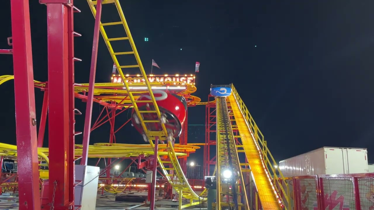 Riding the Mighty Mouse rollercoaster at the South Florida Fair 1/15/23