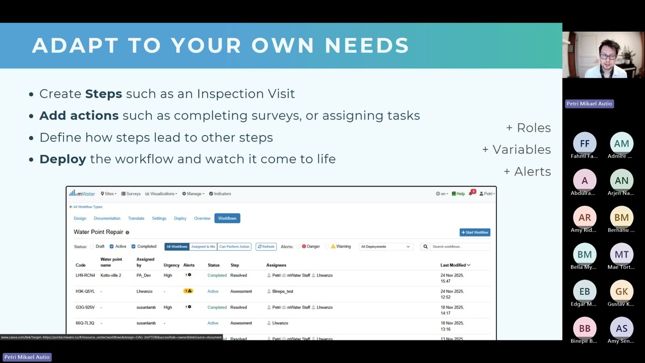 mWater Webinar: Workflows for Utilities
