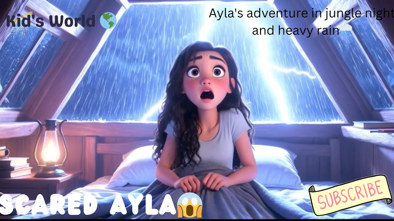Ayla and the Thunderstorm 🌩️🌙 | Kids Moral Story About Bravery#JungleAdventure#RainyNight#StoryTime