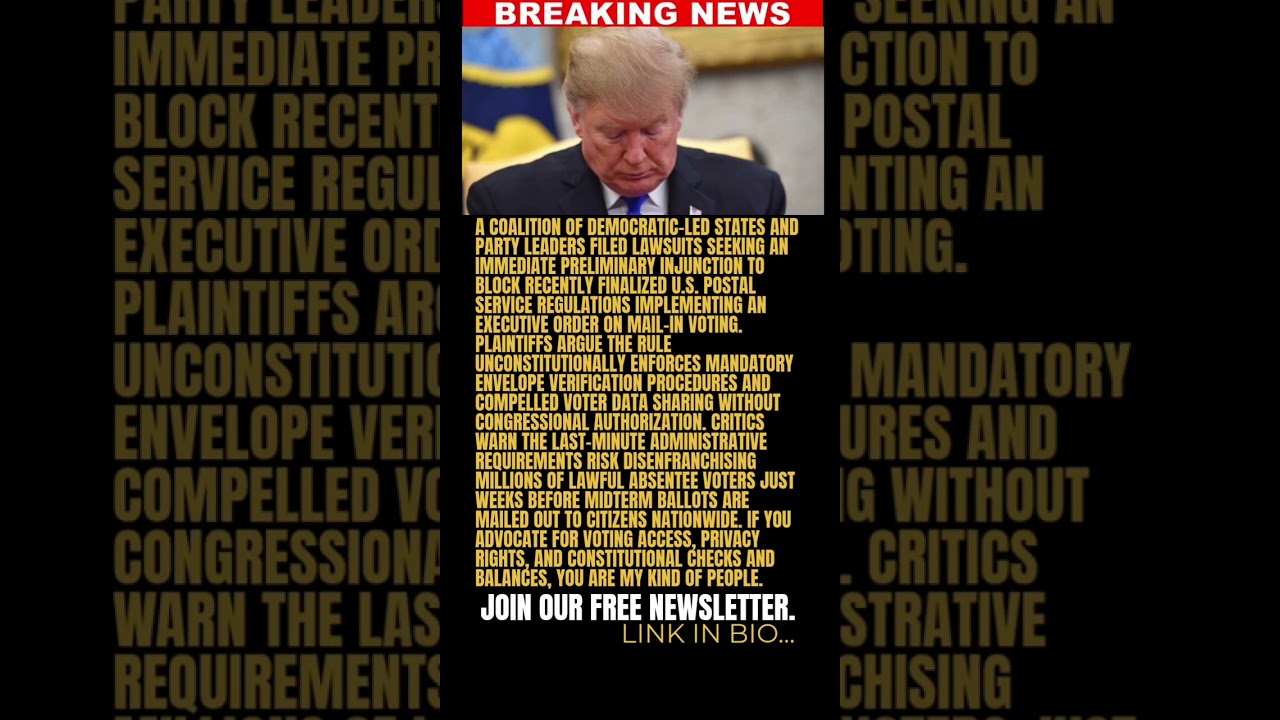 MAJOR NEWS: Democrats are asking a federal court to immediately BLOCK the Trump administration&rsquo;s