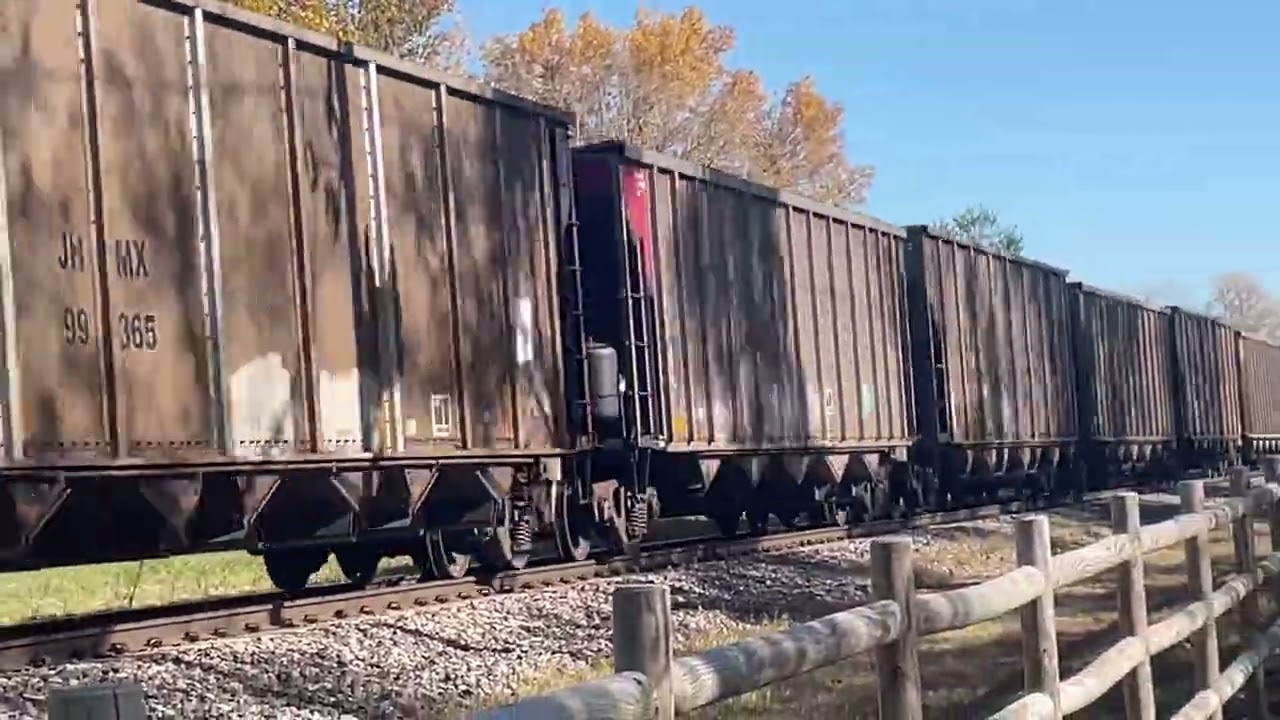 A westbound 4-2 empty coal on the St.Joe Sub in Parkville Missouri 