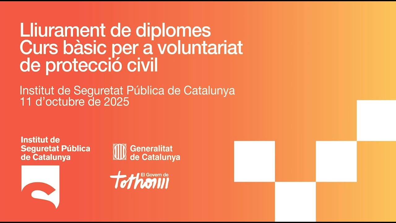 Lliurament de diplomes Curs bàsic per a voluntariat de protecció civil 2025