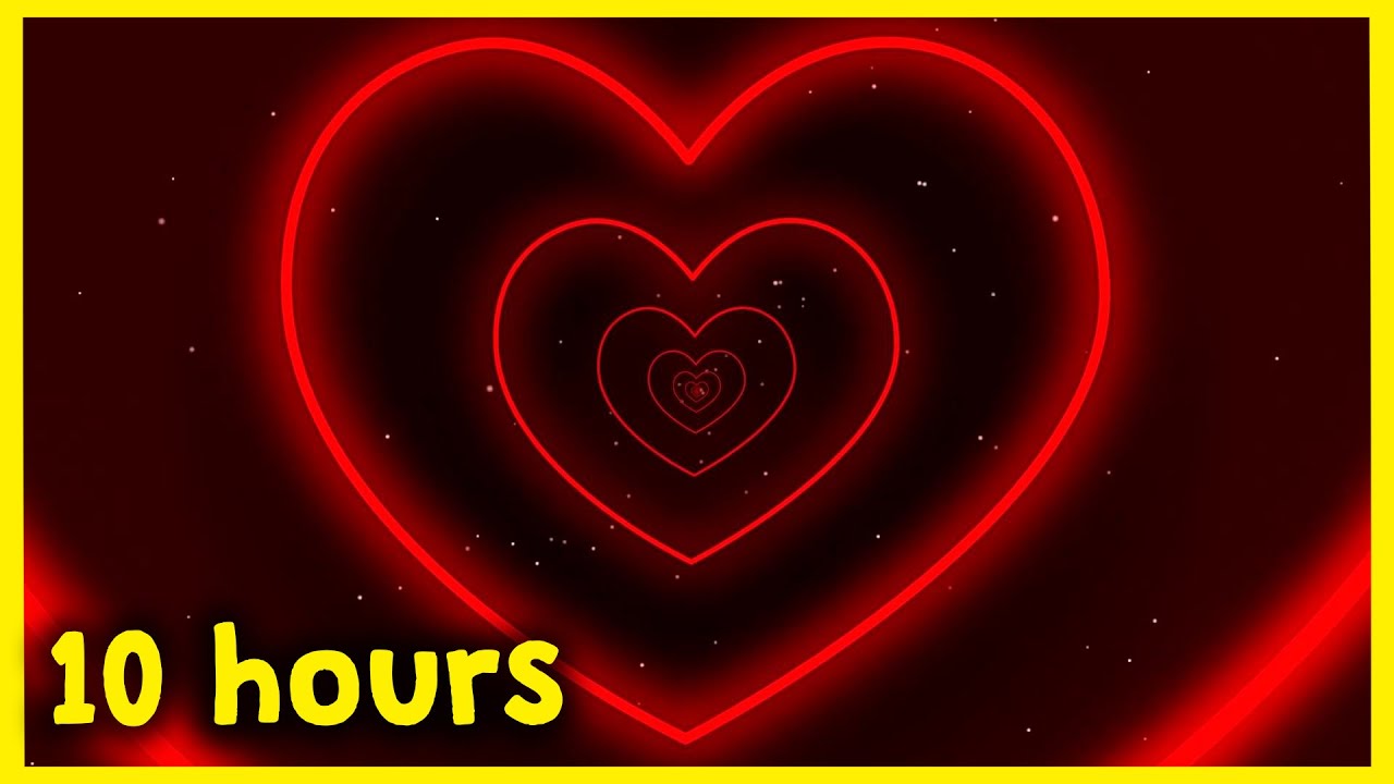 Бесплатный неоновый красный свет Love Heart Tunnel TikTok Trend Background Loop 10 часов FULL HD